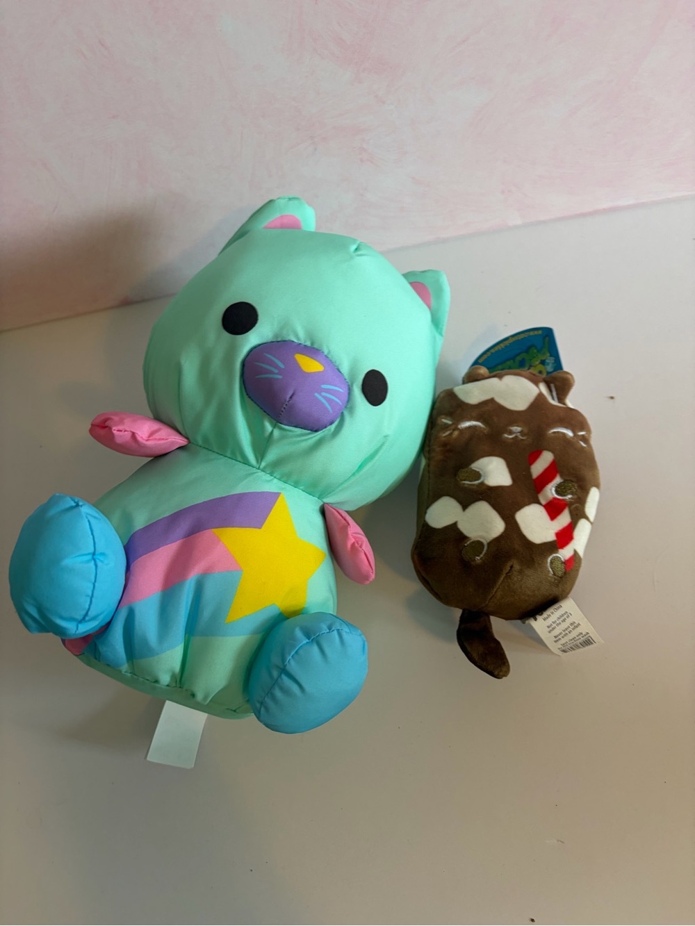 Kitty plush duo! Cats vs pickles and puffy plush